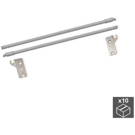 Lot De 10 Jeux De Tringles Ultrabox Emuca Pour Tiroir Profondeur 450 Mm Finition Gris Métallisé 3 Lot De 10 Jeux De Tringles Ultrabox Emuca Pour Tiroir Profondeur 450 Mm Finition Gris Métallisé