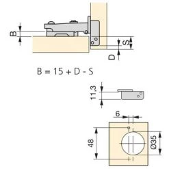 Emuca Kit Charnière Droite X91N Et Embase, Embase à Enfoncer, Nickelé, Acier, 20 Ut. - Talla 8 Emuca Kit Charnière Droite X91N Et Embase, Embase à Enfoncer, Nickelé, Acier, 20 Ut. - Talla -EMUCA Soldes 23965029 3