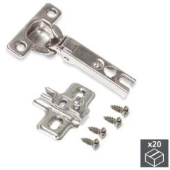 Emuca Charnière, D. 26 Mm, Droite Pour Montage En Applique, Ouverture 95º, Avec Embase, 20 Ut. - Talla