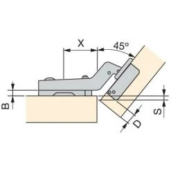EMUCA Charnière à Bras Courbé C95 De 45º Ø35 (10 Units) - Talla -EMUCA Soldes 23965103 3