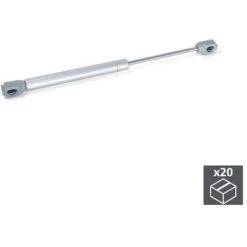 Emuca Piston Pour Portes Relevables, Force 8 Kg, Parcours 80 Mm, Gris Métallisé, 20 Ut. - Talla