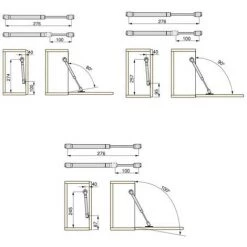 Emuca Piston Pour Portes Abattantes, Force 12 Kg, Parcours 100 Mm, Gris Métallisé, 20 Ut. - Talla -EMUCA Soldes 23965157 3
