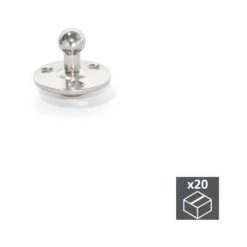 Emuca Fixation Latérale Avec Pivot Pour Portes Avec Pistons, D. 10 Mm, Acier, Nickelé, 20 Ut. - Talla