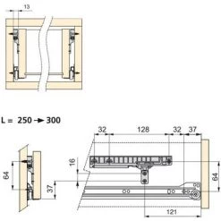 Emuca Mécanisme De Fermeture Amortie Pour Tiroir Avec Coulisses à Roulettes, 250 - 300 Mm, Plastique, Gris, 1 Ut. - Talla -EMUCA Soldes 23965587 2