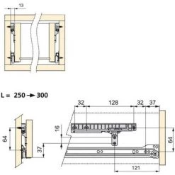 Emuca Mécanisme De Fermeture Amortie Pour Tiroir Avec Coulisses à Roulettes, 250 - 300 Mm, Plastique, Gris, 1 Ut. - Talla -EMUCA Soldes 23965587 4