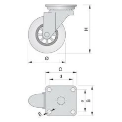 EMUCA Roulette SLIP Transparente Avec Platine - Talla 50mm / 63mm / 40Kg /sans Frein -EMUCA Soldes 23965599 2