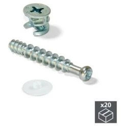 Emuca Excentrique + Goujon, D. 15 Mm, Panneau 13 Mm, Zamak Et Acier, Blanc, 20 Ut. - Talla -EMUCA Soldes 23965735 3