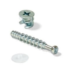 Emuca Excentrique + Goujon, D. 15 Mm, Panneau 16 Mm, Zamak Et Acier, Blanc, 20 Ut. - Talla