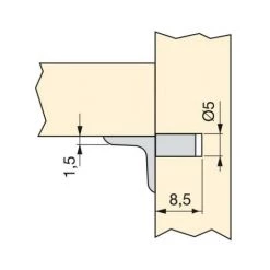 Emuca Taquets équerres, Avec Goujon Lisse, D. 5 Mm, Zamak, Nickelé, 50 Ut. - Talla -EMUCA Soldes 23965759 4