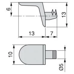 Emuca Taquets équerres, Avec Goujon Strié, D. 5 Mm, Zamak, Nickelé, 50 Ut. - Talla -EMUCA Soldes 23965760 3