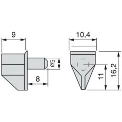 Emuca Support Pour étagère En Bois, Avec Pivot D. 5 Mm, Acier Et Plastique, Transparent, 50 Ut. - Talla -EMUCA Soldes 23965767 2