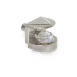 Emuca Support Pour étagère En Verre, D. 5 Mm, Plastique Et Zamak, Nickelé, 50 Ut. - Talla