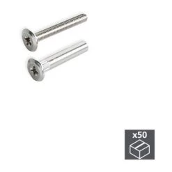 Emuca Vis, à Tête Extra-plate, 30 Mm + écrous M4, 50 Ut. - Talla