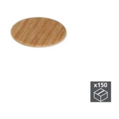 Emuca Pastille Cache-vis, Adhésive, D. 20 Mm, Couleur Chêne, 150 Ut. - Talla