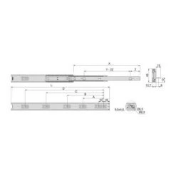 Emuca Pair De Coulisses à Billes Pour Tiroirs Avec Sortie Totale Avec Equerres, Hauteur 45 Mm, 300, Zingué, Acier - Talla -EMUCA Soldes 23965878 3