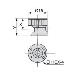 EMUCA Excentrique T15 Ø15 - Talla 12mm / 15mm / Zamak Naturel -EMUCA Soldes 23965884 3