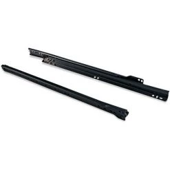 Emuca Paire De Coulisses à Roulettes Pour Tiroirs, Fermeture Avec Chute, 550 Mm, Sortie Partielle, Noir - Talla