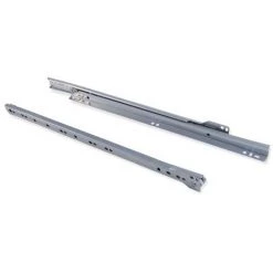 Emuca Paire De Coulisses à Roulettes Pour Tiroirs, Fermeture Avec Chute, 600 Mm, Sortie Partielle, Gris Métallisé - Talla