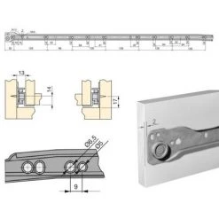 Emuca Paire De Coulisses à Roulettes Pour Tiroirs, Fermeture Avec Chute, 800 Mm, Sortie Partielle, Gris Métallisé - Talla -EMUCA Soldes 23965889 2