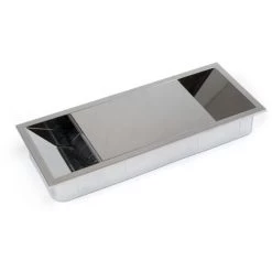 Emuca Passe-câbles Table, Rectangulaire, 152 X 61 Mm, Pour Encastrer, Plastique, Chromé - Talla