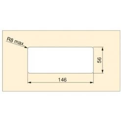 Emuca Passe-câbles Table, Rectangulaire, 152 X 61 Mm, Pour Encastrer, Plastique, Chromé - Talla -EMUCA Soldes 23965918 3