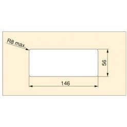 Emuca Passe-câbles Table, Rectangulaire, 152 X 61 Mm, Pour Encastrer, Plastique, Chromé - Talla -EMUCA Soldes 23965918 5