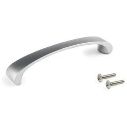 Emuca Poignée Pour Meble Kyoto, 96, Nickel Satiné, Zamak - Talla