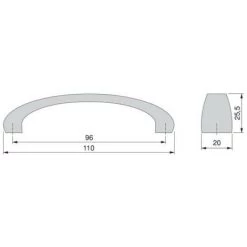 Emuca Poignée Pour Meble Kyoto, 96, Nickel Satiné, Zamak - Talla -EMUCA Soldes 23967616 3