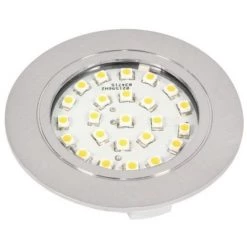 EMUCA Spot LED à Encastrer CRUX IN Lumière Froide 1,8W 220V (pas Besoin De Transfo) Nickel Satiné Câble 1,50m En Fiche AMP - Nickelé Satiné