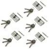 Emuca Cylindre De Serrure Europeen Pour Porte, 30 X 30 Mm, Embrayage Simple, Longue Came, 5 Clés, Aluminium, Nickel Satiné, 5 Se -EMUCA Soldes 29092764 1