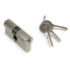 Emuca Cylindre De Serrure Europeen Pour Porte, 30 X 30 Mm, Embrayage Simple, Longue Came, 5 Clés, Aluminium, Nickel Satiné, 5 Se -EMUCA Soldes 29092764 4