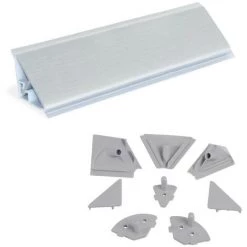 Emuca Profil D'étachéité De Cuisine Triangulaire, Avec Accessoires D'installation, 4,7 M, Plastique, Anodisé Satiné.