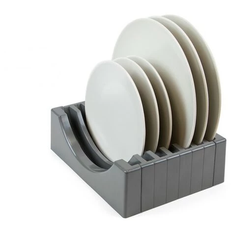 Emuca Porte-assiettes Pour Meuble, Capacité 13 Assiettes, Plastique, Gris Anthracite. 7 Emuca Porte-assiettes Pour Meuble, Capacité 13 Assiettes, Plastique, Gris Anthracite. – Image 5