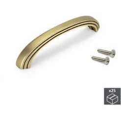 Emuca Poignée Pour Meuble, Entraxe 96 Mm, Zamak, Or Ancien, 25 Ut.