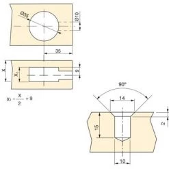 Emuca Boîtier D'assemblage De Meubles + Goujons Et écrous M8, D. 35 Mm, Panneau 20 Mm, Acier Et Zamak, 10 Ut. - Talla -EMUCA Soldes 29407220 4