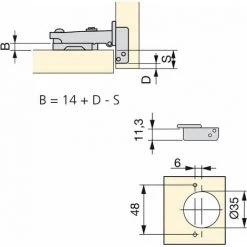 20 Charnières X95 Ouverture à 110 Degré Embase EUROVIS Emuca -EMUCA Soldes 30465931 3