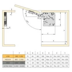 Emuca Compas Pour Portes Relevables Agile, 1800 - 3500, Plastique Blanc, Acier Et Plastique, 1 Ut. - Talla -EMUCA Soldes 31555513 5
