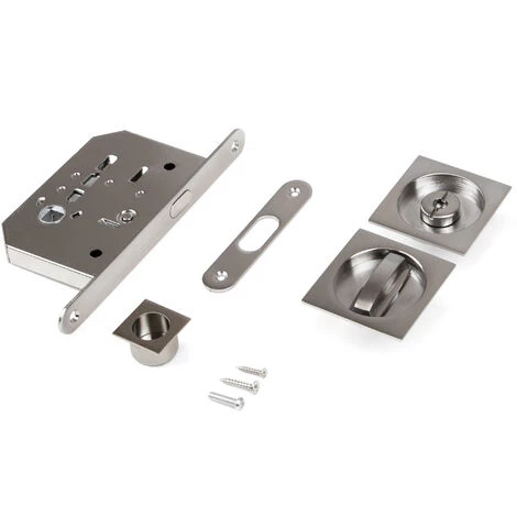 Emuca Kit De Serrure à Condamnation Carrée Pour Porte Coulissante, Acier, Nickel Satiné., 1 Ut. - Nickel Satiné 3 Emuca Kit De Serrure à Condamnation Carrée Pour Porte Coulissante, Acier, Nickel Satiné., 1 Ut. - Nickel Satiné