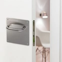 Emuca Poignées Fixes En U Avec Plaque 17x17cm Pour Portes En Bois, Acier Inoxydable Nickel Satiné, Lot De 2. - Nickel Satiné -EMUCA Soldes 33485457 3