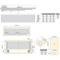 Emuca Kit De Tiroir Pour Cuisine Concept, 50 Kg, Hauteur 138 Mm, Prof. 500 Mm, Fermeture Amortie, Acier, Gris Anthracite -EMUCA Soldes 34341849 2