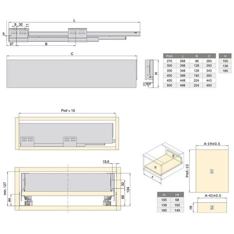 Emuca Kit De Tiroir Pour Cuisine Concept, 50 Kg, Hauteur 105 Mm, Prof. 500 Mm, Fermeture Amortie, Acier, Blanc 4 Emuca Kit De Tiroir Pour Cuisine Concept, 50 Kg, Hauteur 105 Mm, Prof. 500 Mm, Fermeture Amortie, Acier, Blanc – Image 2