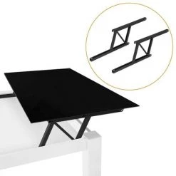 Emuca Ensemble De 2 Mécanismes De Levage Pour Tables Basses, Peinture Noire, Acier -EMUCA Soldes 34341890 4