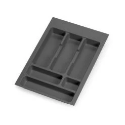 Emuca Range-couvert Optima Pour Tiroir De Cuisine Vertex/Concept 500, Module 400 Mm .Panneau 16mm, Plastique, Gris Anthracite