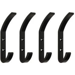 Emuca Cintre Mural Nelson, Aluminium, Peint En Noir, 4 Ut.