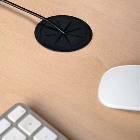 Emuca Passe-câbles Pour Table Roundot, Plastique, Noir, 10 Un. 6 Emuca Passe-câbles Pour Table Roundot, Plastique, Noir, 10 Un. – Image 4