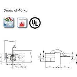Emuca Charnière Invisible Pour Portes, Charge De 40 Kg, Ouverture De 180º, Zamak, Gris Métallisé, 2 Un. - Talla -EMUCA Soldes 40401116 3