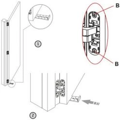 Emuca Charnière Invisible Pour Portes, Charge De 40 Kg, Ouverture De 180º, Zamak, Gris Métallisé, 2 Un. - Talla -EMUCA Soldes 40401116 4
