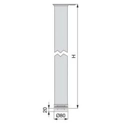 EMUCA Pieds De Table / Comptoir Ø80mm. - Talla -EMUCA Soldes 40401533 2