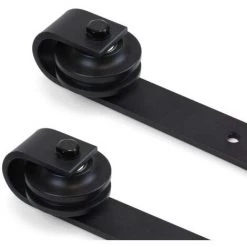 EMUCA Système BARN Pour Porte Coulissante En Bois Suspendue, 80 Kg, Acier, Noir - Talla -EMUCA Soldes 40401665 3