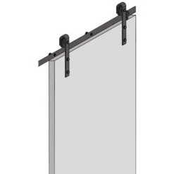 EMUCA Système BARN Pour Porte Coulissante En Bois Suspendue, 80 Kg, Acier, Noir - Talla -EMUCA Soldes 40401665 5